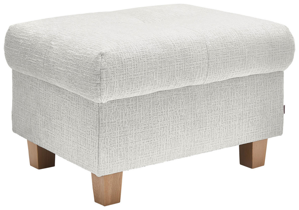 HOCKER Samt Grau  - Naturfarben/Grau, Design, Holz/Textil (71/46/57cm) - Venda