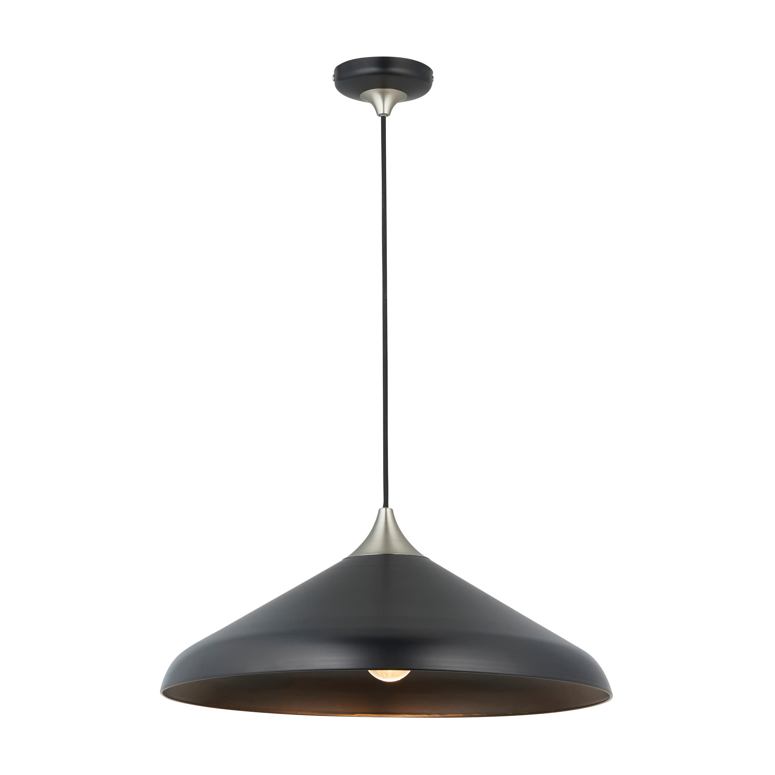 HÄNGELEUCHTE 50/176.5 cm  - Schwarz/Weiß, KONVENTIONELL, Metall (50/176.5cm) - ENDON