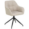 ARMLEHNSTUHL  Sitzfläche 360° drehbar Webstoff  - Beige/Schwarz, Design, Textil/Metall (58/84,5/54,5cm) - P & B
