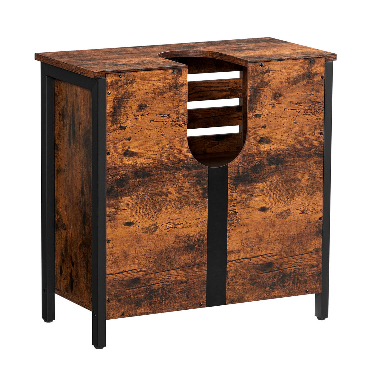 WASCHBECKENUNTERSCHRANK 60/60/30 cm  - Schwarz/Braun, MODERN, Holzwerkstoff/Kunststoff (60/60/30cm) - MID.YOU