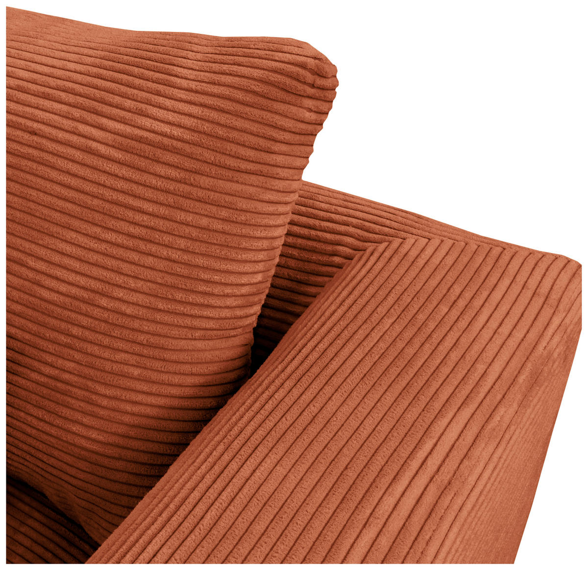 ECKSOFA in Cord Kupferfarben  - Schwarz/Kupferfarben, Design, Textil/Metall (172/313cm) - Livetastic
