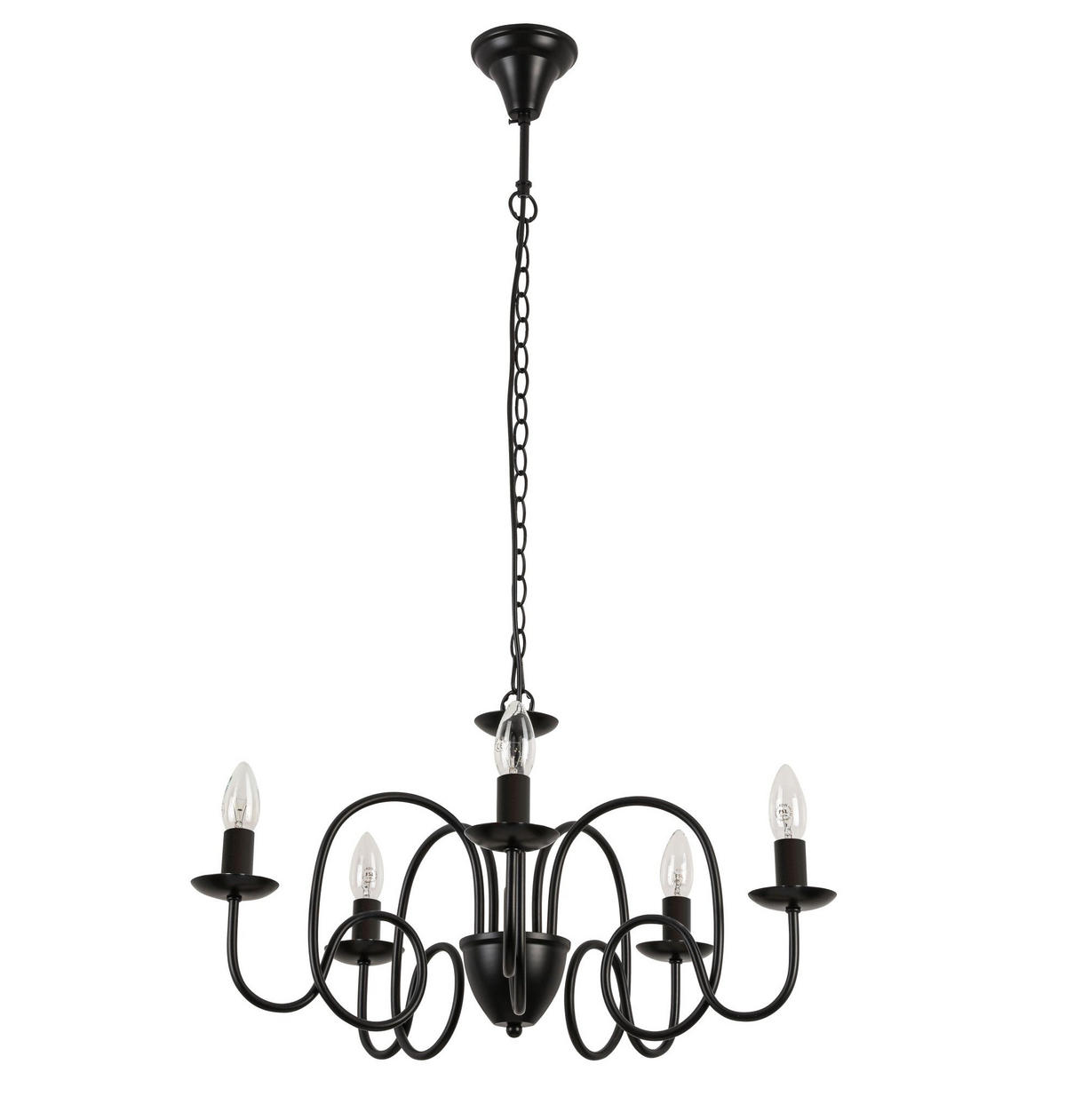 LESTENEC        60/120 cm     5x max 40W W E14 - črna, Basics, kovina (60/120cm) - Marama