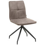 STUHL  in Eisen Mikrofaser Metall, Textil  - Schwarz/Braun, Design, Textil/Metall (47,5/85/61,5cm) - Hom`in