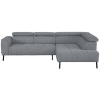 ECKSOFA in Webstoff Hellgrau  - Hellgrau/Schwarz, Design, Textil/Metall (280/205cm) - MID.YOU