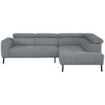 ECKSOFA in Webstoff Hellgrau  280/205 cm  - Hellgrau/Schwarz, Design, Textil/Metall (280/205cm) - Xora
