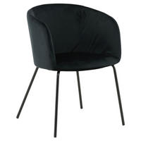 ARMLEHNSTUHL  in Eisen Samt  - Schwarz, KONVENTIONELL, Holz/Kunststoff (55/78/55cm) - Livetastic