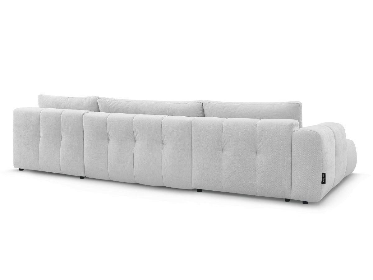 WOHNLANDSCHAFT  FUJI  Hellgrau Leinenoptik  - Hellgrau/Schwarz, MODERN, Kunststoff/Textil (160/377/204cm)