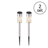 SET SOLARNIH SVETILJKI - bela/srebrna, Osnovno, metal/plastika (5,5/39cm)