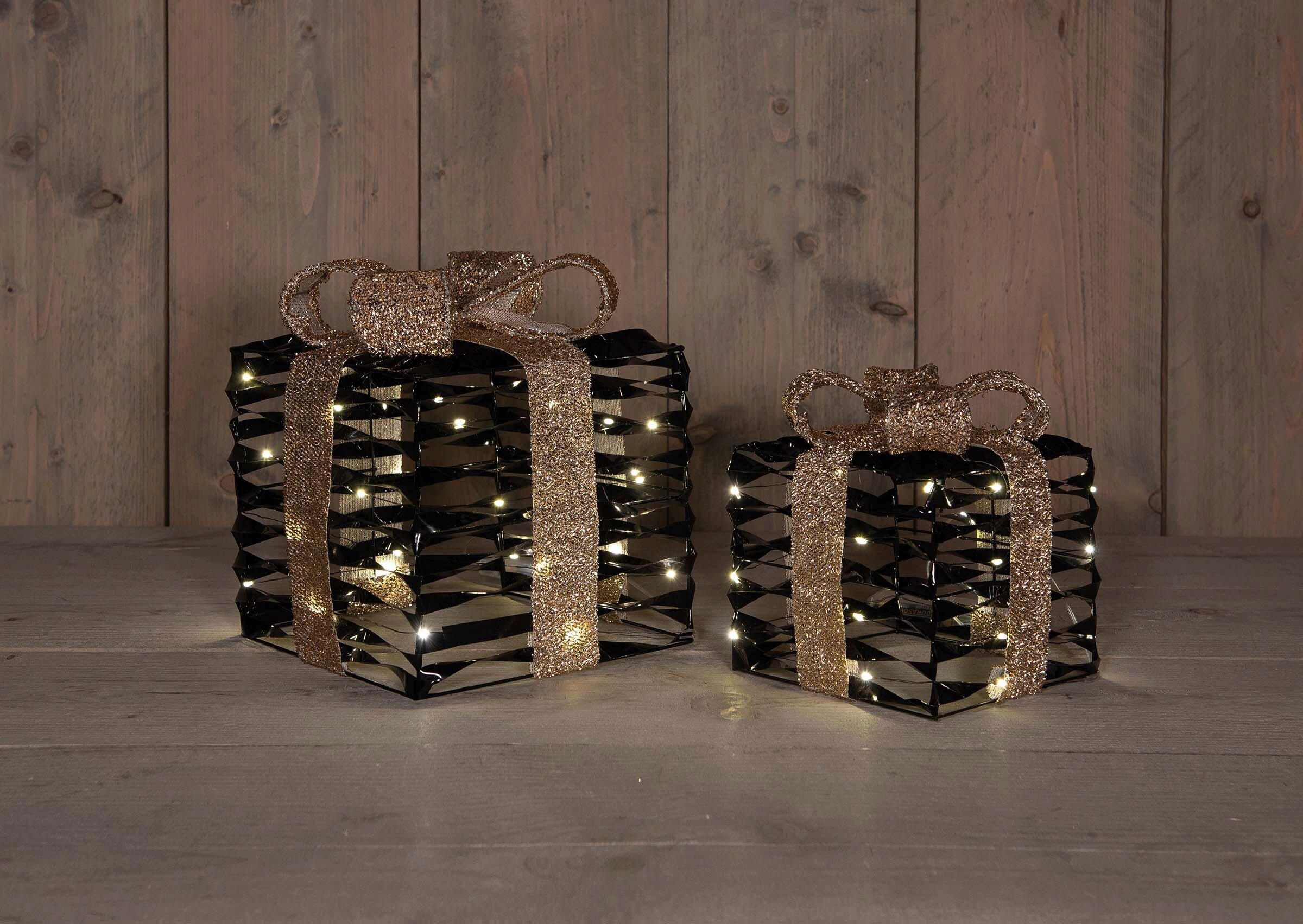XXXLutz Led-Dekoleuchte Schwarz, Gold 15x20x15 cm