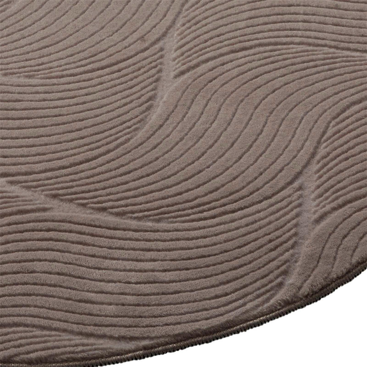 WEBTEPPICH  Wohnzimmer 80 cm Stilo Taupe rund  - Taupe, Design, Textil (80cm) - Novel