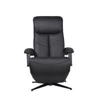 POČIVALNIK,  črna, barve aluminija kovina, tekstil, usnje - črna/barve aluminija, Design, kovina/tekstil (68/112/86cm) - Cantus