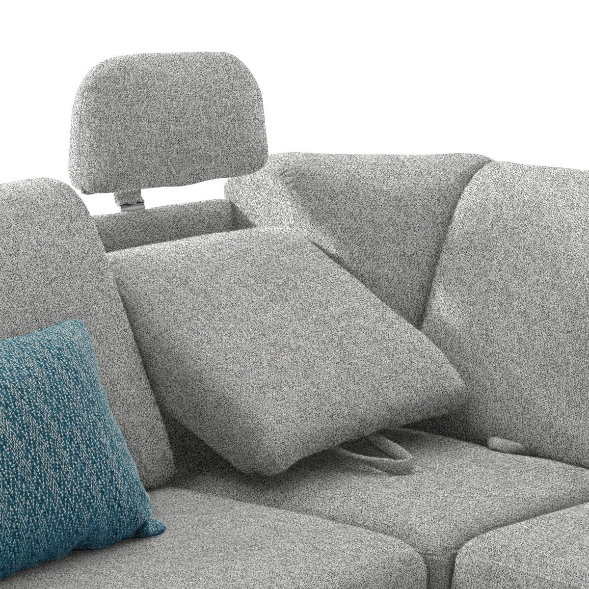 WOHNLANDSCHAFT  in Mikrovelours Naturfarben  - Alufarben/Naturfarben, KONVENTIONELL, Kunststoff/Textil (236/322/158cm) - Sedda