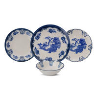 KOMBISERVICE Blau, Weiß 24-teilig 6 Personen  - Blau/Weiß, Basics, Keramik - P & B