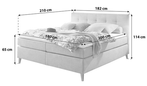 Boxspringbett In Grau 180 X 200 Online Finden