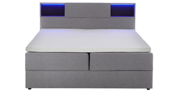 BOXSPRINGBETT 180/200 cm in Hellgrau - Hellgrau/Schwarz, Design, Holz/Textil (180/200cm) - Xora