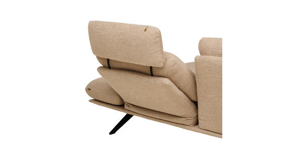 ECKSOFA  in Flachgewebe Beige  234/155 cm  - Beige/Schwarz, Design, Textil/Metall (234/155cm) - Dieter Knoll