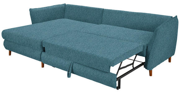 ECKSOFA in Webstoff Blau  - Blau/Eichefarben, KONVENTIONELL, Holz/Textil (284/162cm) - Carryhome