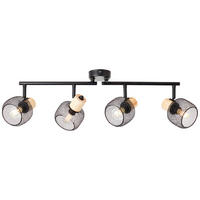 DECKENSTRAHLER - Schwarz/Kieferfarben, Basics, Holz/Metall (74/17/10cm) - Brilliant
