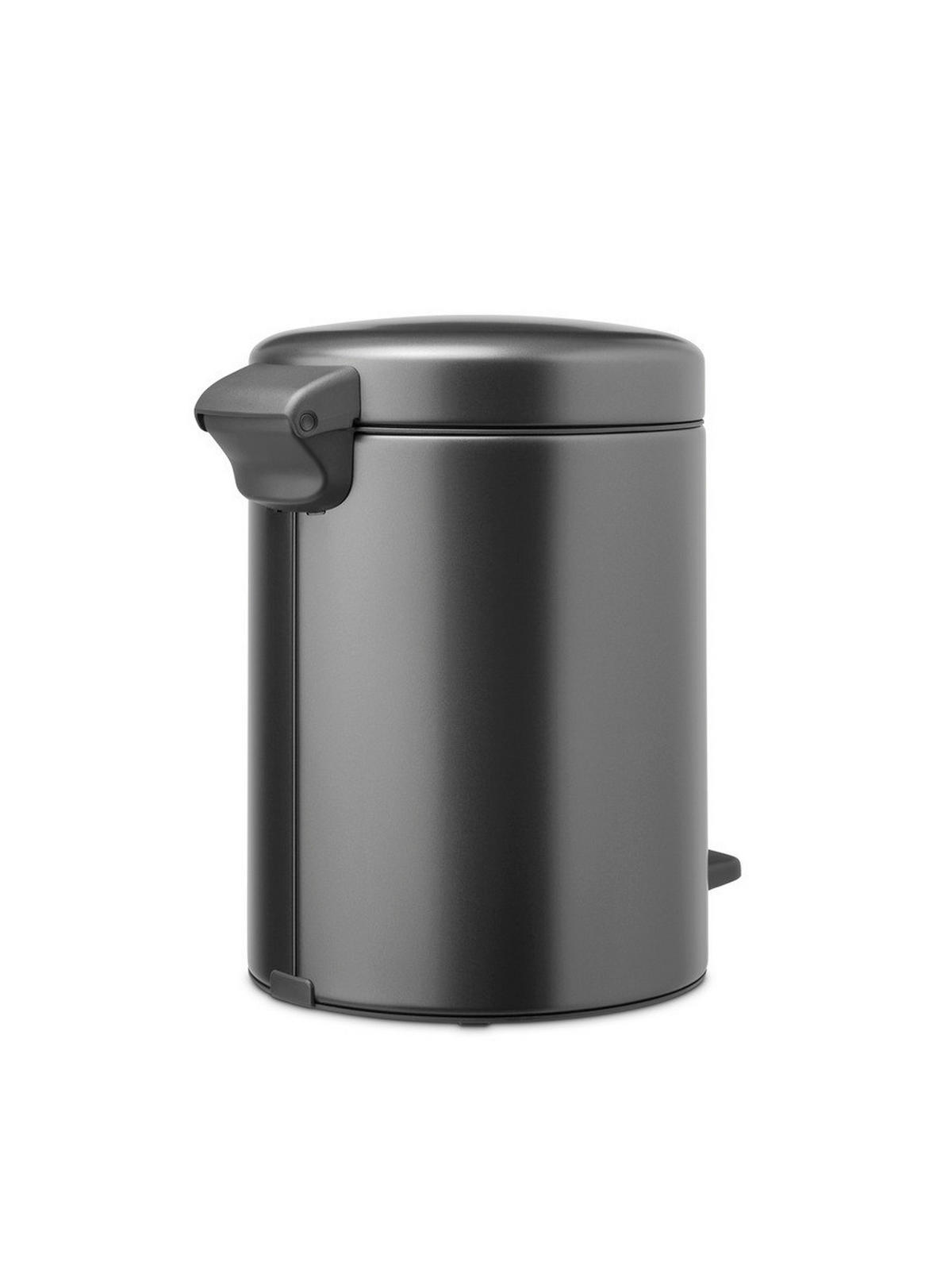 KOŠ S NOŽNOM PAPUČICOM  5 l  New Icon  - tamno siva/antracit, Basics, metal/plastika (20.5/29.1/27.2cm) - Brabantia