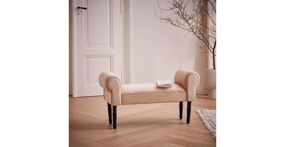 HOCKERBANK in Holz, Textil Schwarz, Beige  - Beige/Schwarz, Trend, Holz/Textil (100/54/30cm) - Xora