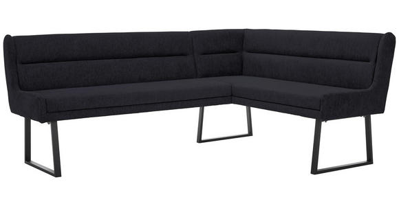 ECKBANK 237/159 cm Webstoff Schwarz - Schwarz, Design, Textil/Metall (237/159cm) - Novel