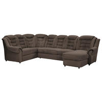 WOHNLANDSCHAFT Braun Lederlook  - Schwarz/Braun, KONVENTIONELL, Kunststoff/Textil (216/333/165cm) - Livetastic