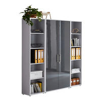 AKTENSCHRANK 173/186/33 cm  - Anthrazit Hochglanz/Grau, MODERN, Holzwerkstoff (173/186/33cm) - MID.YOU