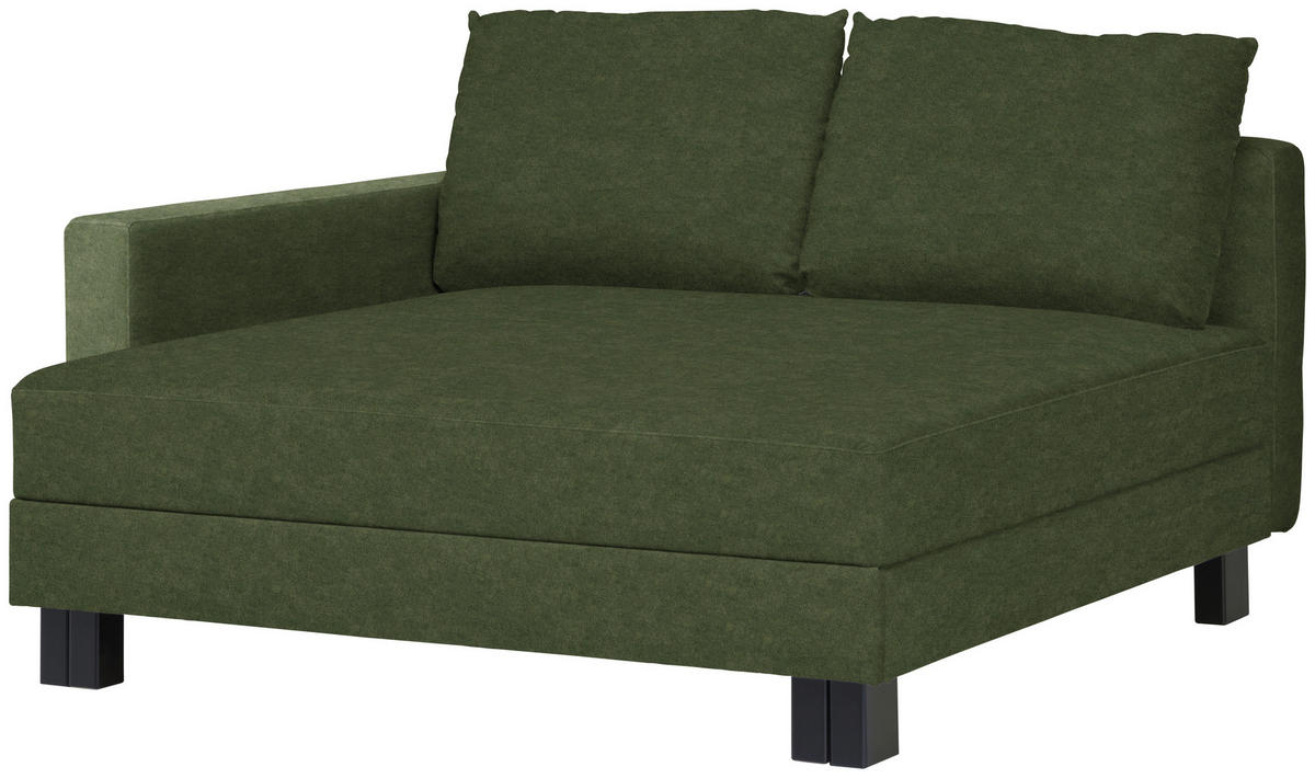 LIEGE  in Velours Grün  - Eiche dunkel/Grün, Design, Holz/Textil (137/72/155cm) - Joka