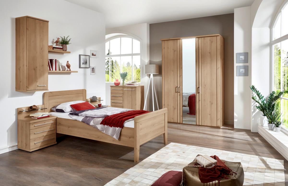 BETT 90/200 cm  in Eiche Bianco   - Eiche Bianco, Konventionell, Holzwerkstoff (90/200cm) - Venda