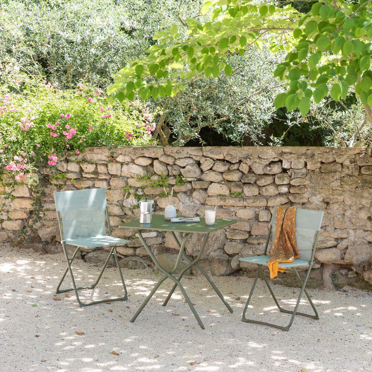 GARTENKLAPPTISCH 70/64/73 cm Metall rechteckig  - Waldgrün, Basics, Metall (70/64/73cm) - Lafuma Mobilier