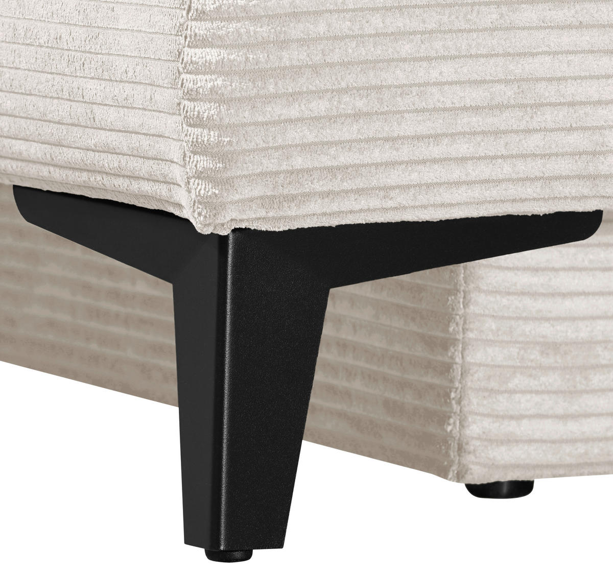 SCHLAFSOFA Cord Beige  inkl. Bettkasten, Schlaffunktion, Armteilverstellung  - Beige/Schwarz, Design, Textil/Metall (200/85/90cm) - Novel