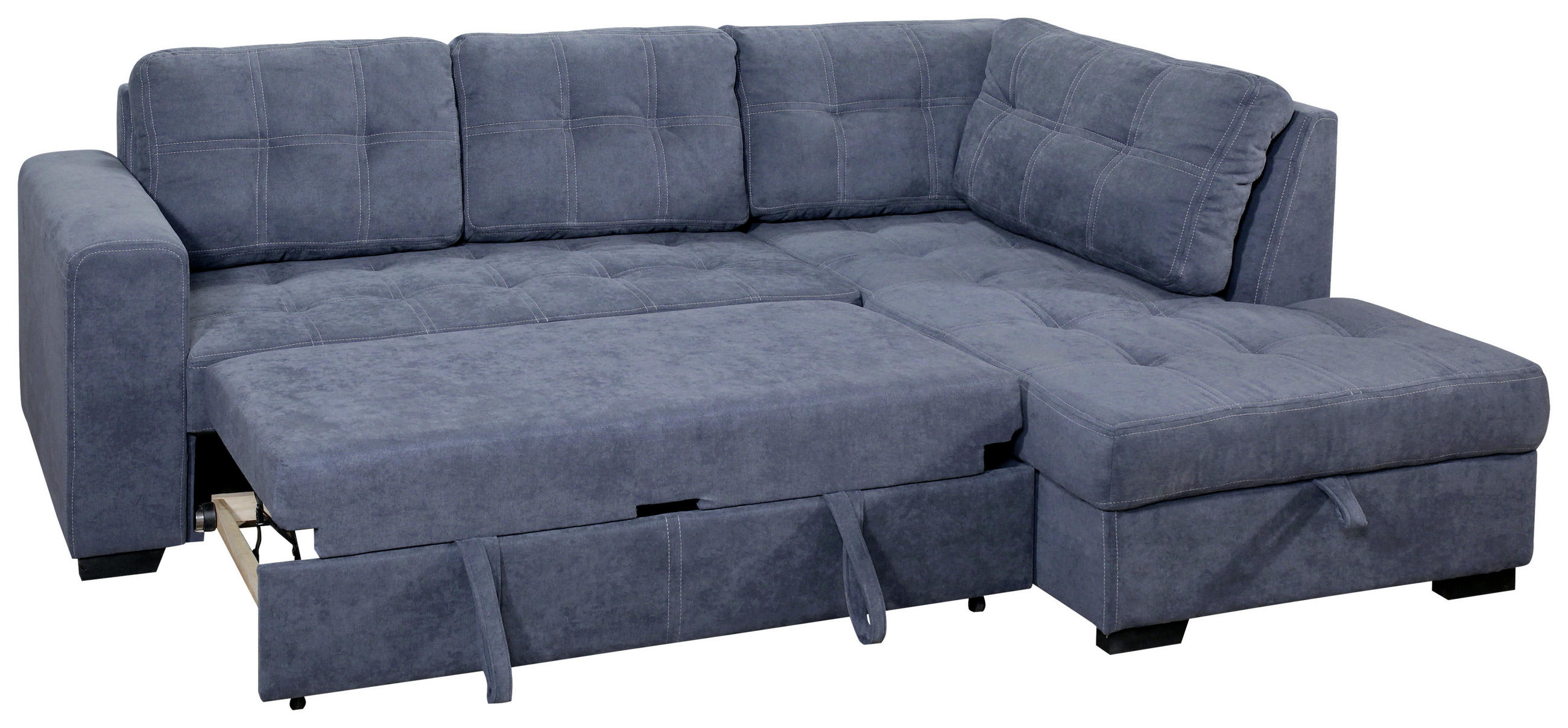 KUTNA GARNITURA tekstil  tamno plava   - tamno plava, Design, tekstil (246/172/80cm) - Xora