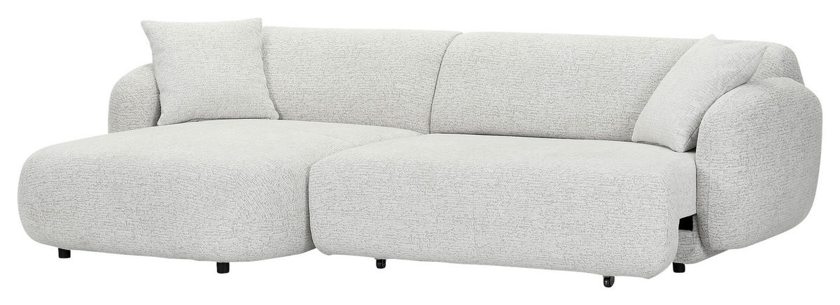 ECKSOFA Creme, Beige Flachgewebe Zierkissen, Rücken echt, Sitztiefenverstellung  - Beige/Creme, MODERN, Kunststoff/Textil (162/275cm) - Carryhome