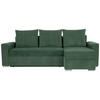 ECKSOFA in Cord, Mikrofaser Grün  - Chromfarben/Grün, Design, Kunststoff/Textil (239/141cm) - Livetastic