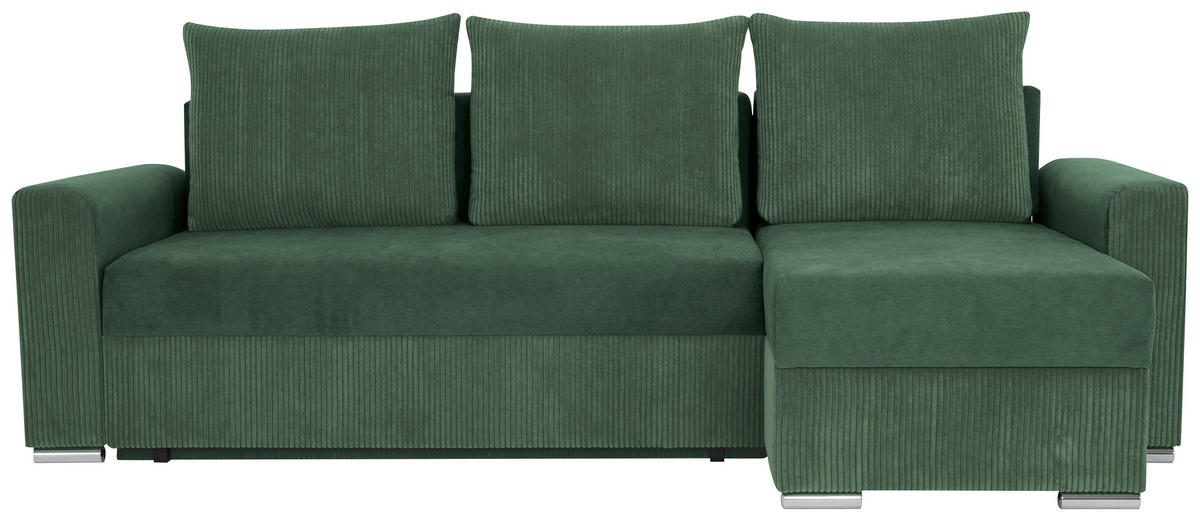Freisteller von Livetastic ECKSOFA Grün Cord, Mikrofaser.