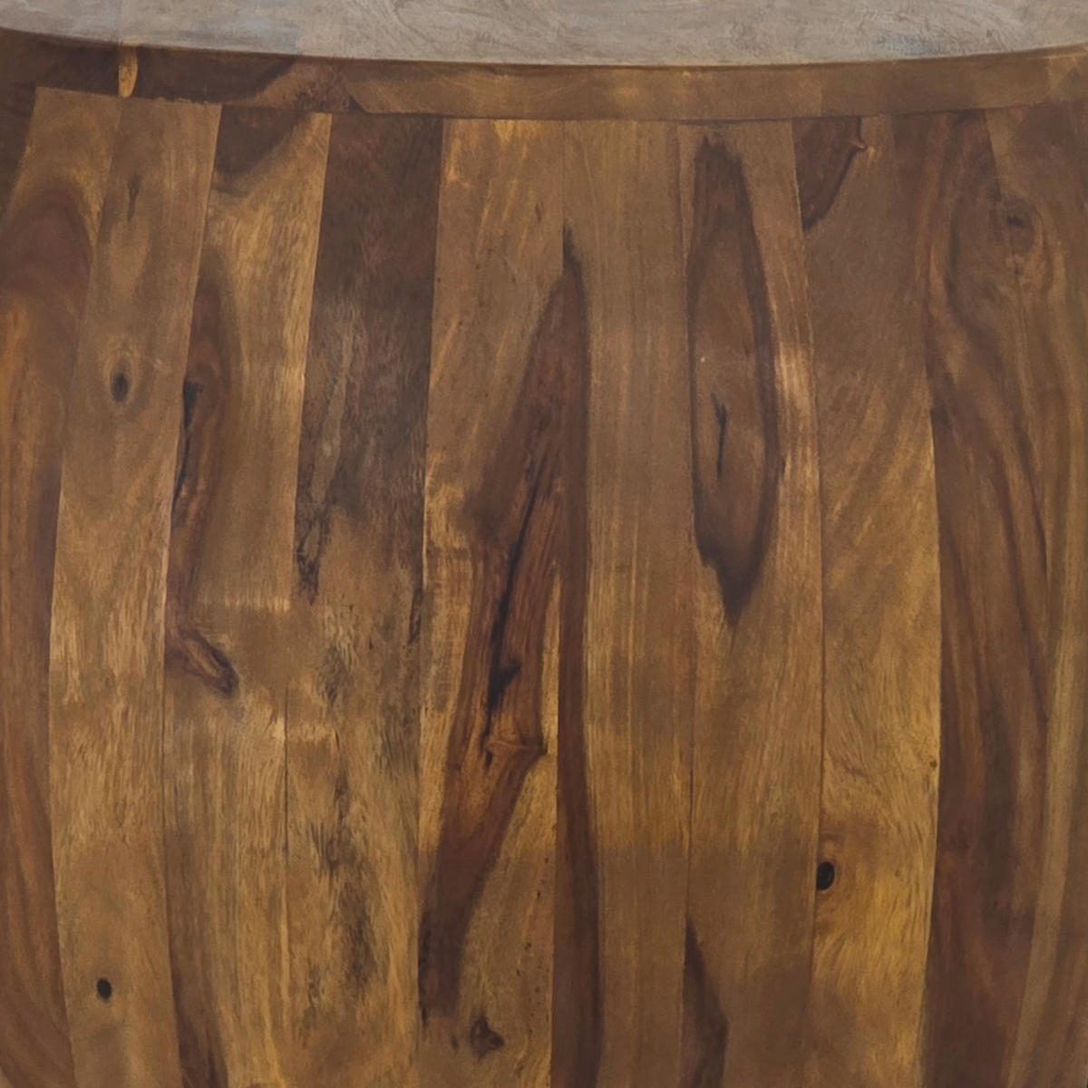 BEISTELLTISCH 50/50/40 cm Sheesham massiv Braun rund  - Braun, Design, Holz (50/50/40cm) - MID.YOU