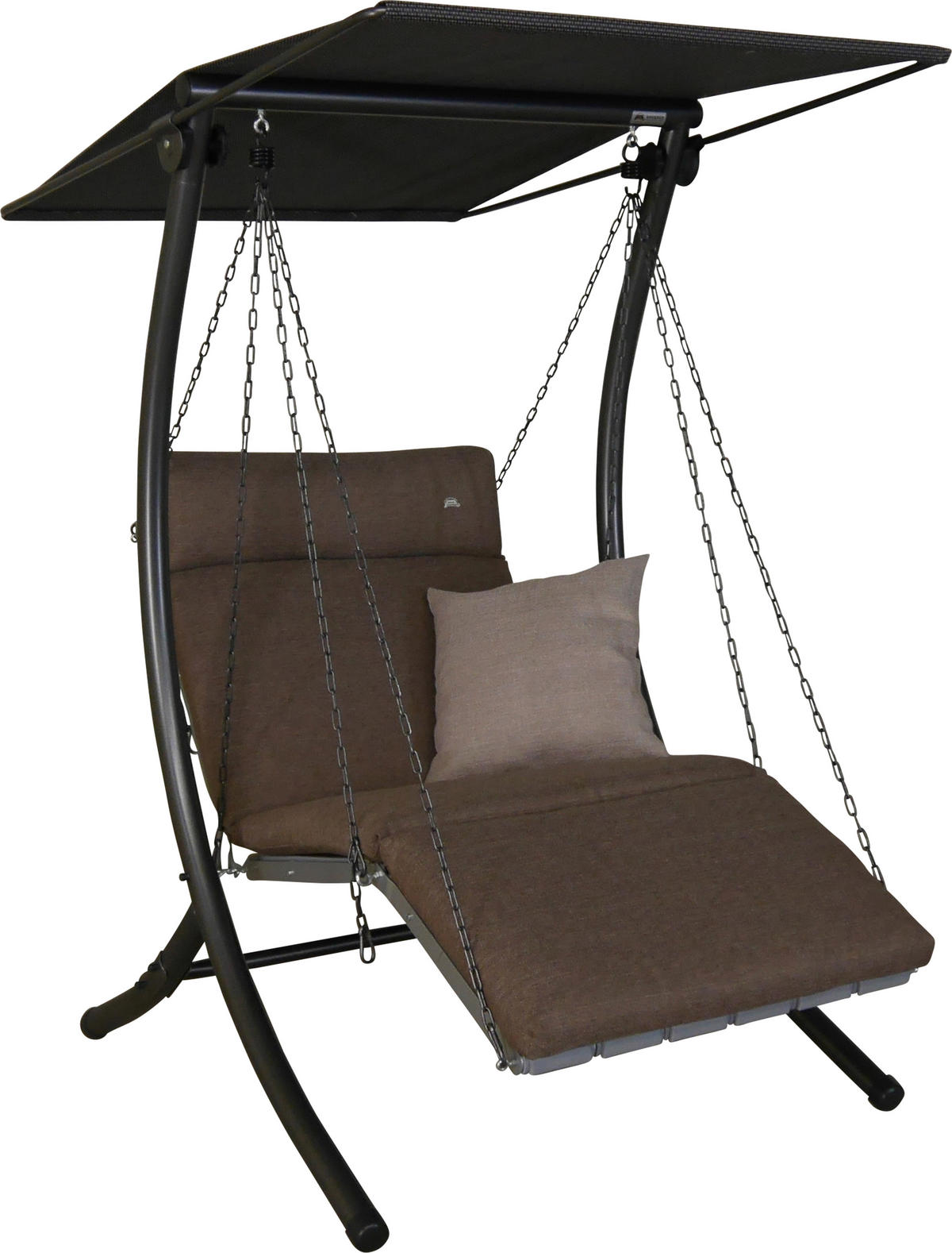 HOLLYWOODSCHAUKEL 100/160/145 cm  - Dunkelgrau/Anthrazit, Basics, Kunststoff/Textil (100/160/145cm) - Boxxx