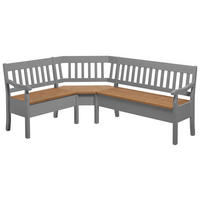 ECKBANK 147/170 cm Laugenfarbig, Grau Kiefer massiv   - Laugenfarbig/Grau, ROMANTIK / LANDHAUS, Holz (147/170cm) - Boxxx