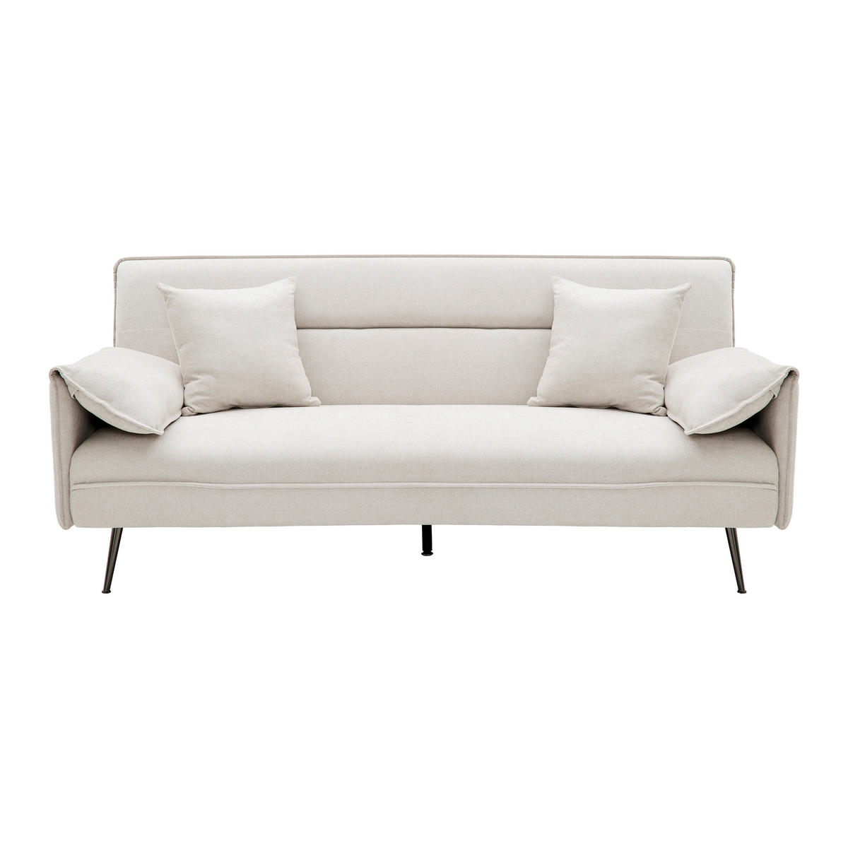 SCHLAFSOFA  in Webstoff Beige  - Beige/Anthrazit, MODERN, Holz/Textil (193/117/25,5cm) - Bessagi Home