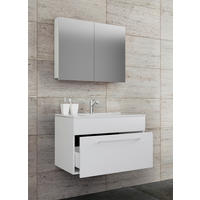 BADEZIMMER 3-teilig  in 80 cm  - Alufarben/Weiß, MODERN, Keramik/Holzwerkstoff (80cm) - MID.YOU