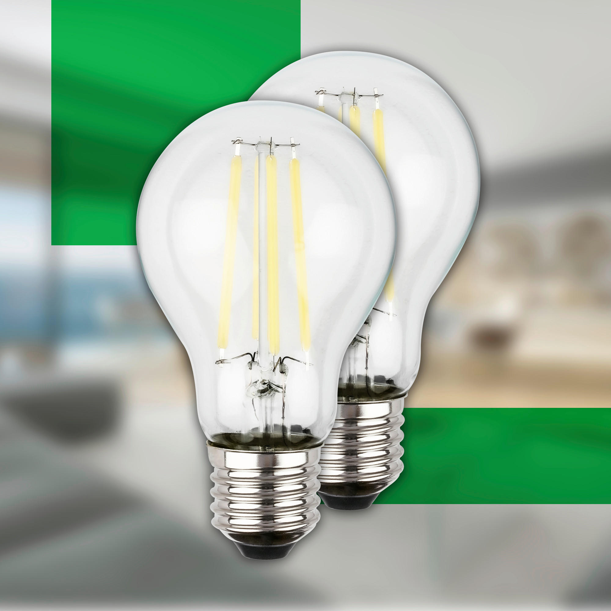 LED-LEUCHTMITTEL   E27 4 W 840 lm  - Silberfarben, Basics, Glas (6/10,6cm)