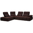 ECKSOFA in Struktur Terracotta  233/313 cm  - Terracotta/Schwarz, Design, Kunststoff/Textil (233/313cm) - Emilio Belluti