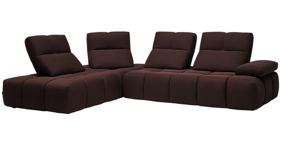 ECKSOFA in Struktur Terracotta 233/313 cm - Terracotta/Schwarz, Design, Kunststoff/Textil (233/313cm) - Emilio Belluti