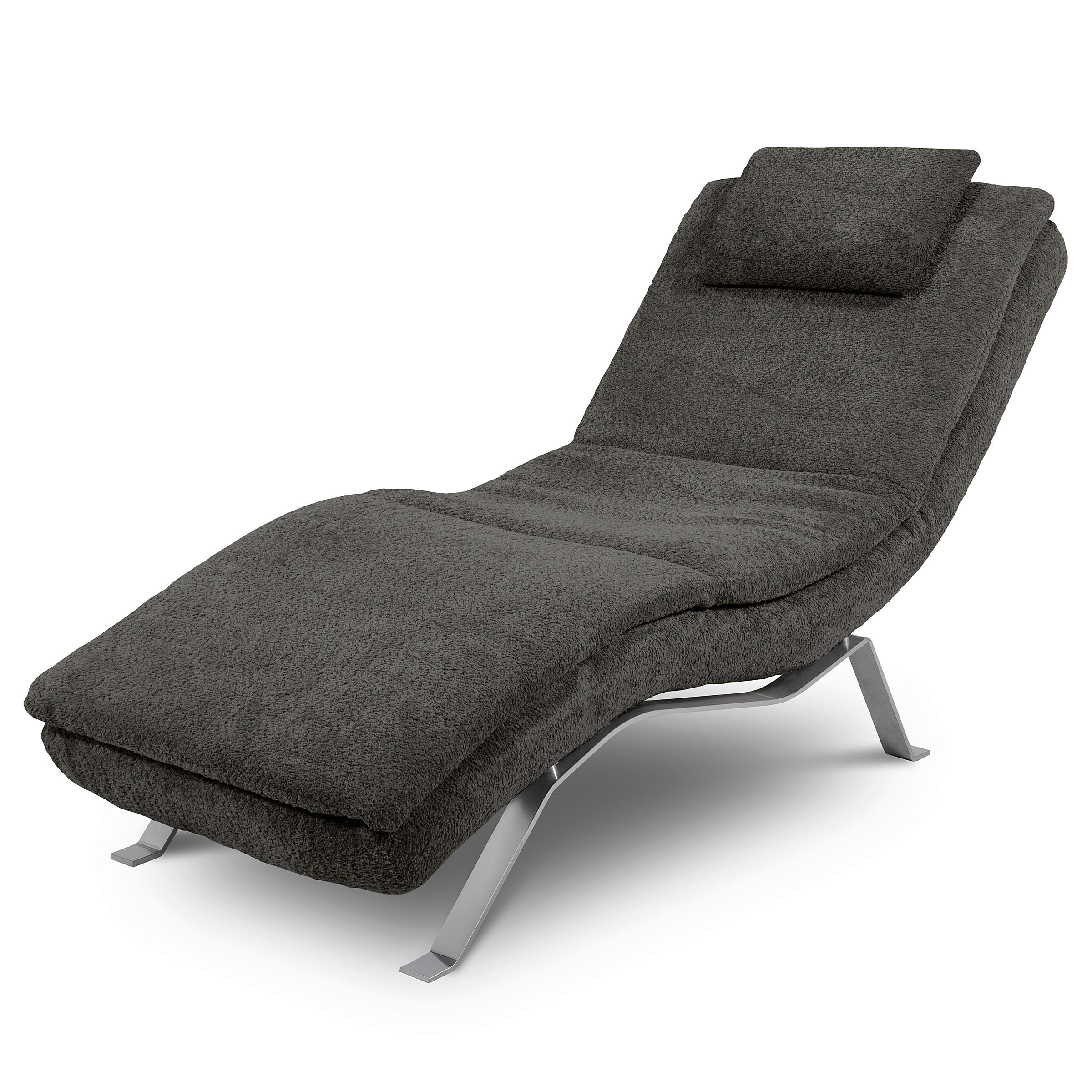 RELAXLIEGE Bouclé Anthrazit  - Anthrazit/Silberfarben, Design, Textil/Metall (65/95/171cm) - Celina Home