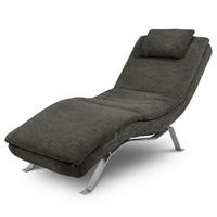 RELAXLIEGE Bouclé Anthrazit  - Anthrazit/Silberfarben, Design, Textil/Metall (65/95/171cm) - Celina Home