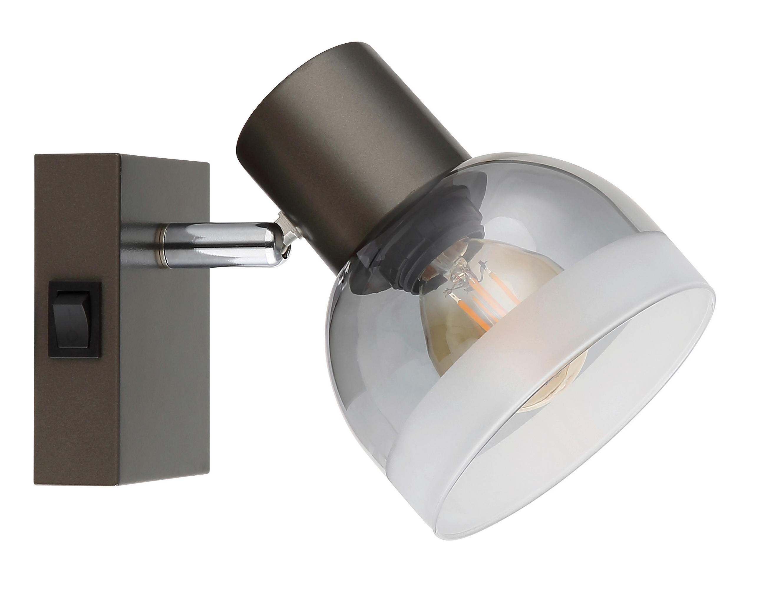 STRAHLER Kairo 10/14/12 cm  - Chromfarben/Schwarzchrom, Design, Glas/Metall (10/14/12cm) - Globo