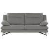 3-SITZER-SOFA in Leder Hellgrau  - Hellgrau, Design, Leder/Metall (215/90/109cm)