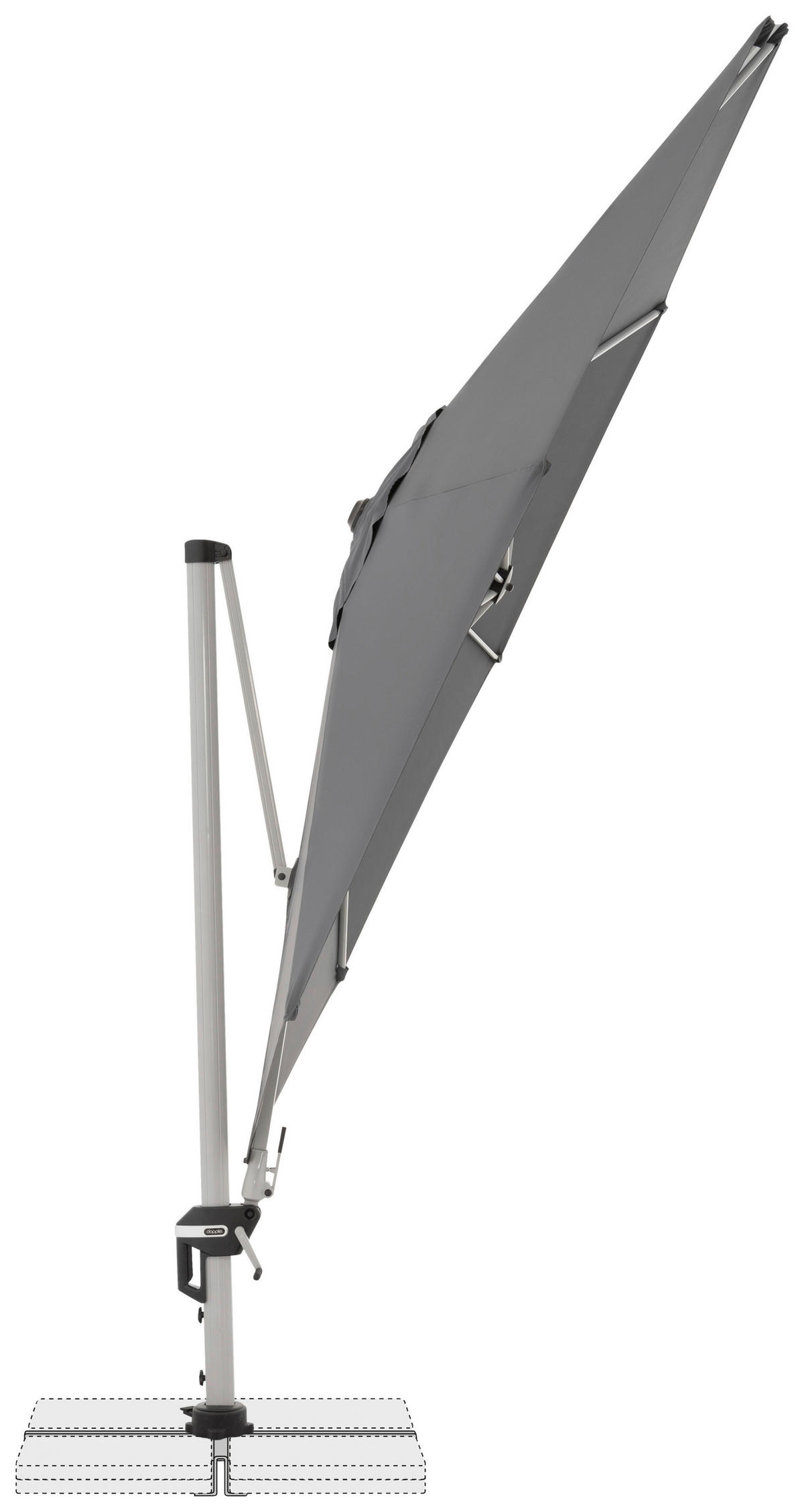 AMPELSCHIRM 370 cm Anthrazit  - Anthrazit/Silberfarben, Basics, Textil/Metall (370cm) - Doppler
