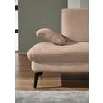 ECKSOFA in Chenille, Mikrofaser Sandfarben  - Sandfarben/Schwarz, Design, Textil/Metall (299/157cm) - Dieter Knoll