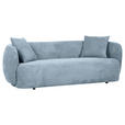 BIGSOFA Flachgewebe Hellblau  - Schwarz/Hellblau, KONVENTIONELL, Kunststoff/Textil (228/73/103cm) - Ambia Home